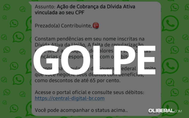 Golpe da dívida ativa: mensagem no WhatsApp cobra taxa via PIX; veja como identificar