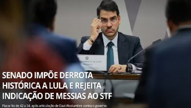 Senado rejeita indicação de Jorge Messias para o STF Foto>Reprodução G1