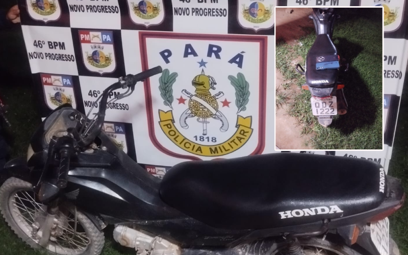 PM recupera motocicleta com registro de furto e apreende dois menores em Novo Progresso