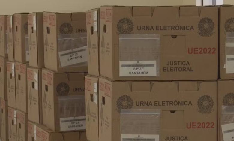 Urnas começaram a chegar em Santarém — Foto_ Reprodução_TV Tapajós